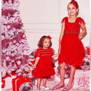 Tutu de Monde imitation pearl puff sleeves Tulle party dress 3-6 months